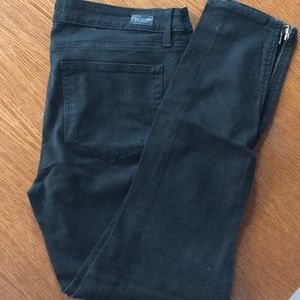 Paige Black Zipper Ankle Skinny Jeans